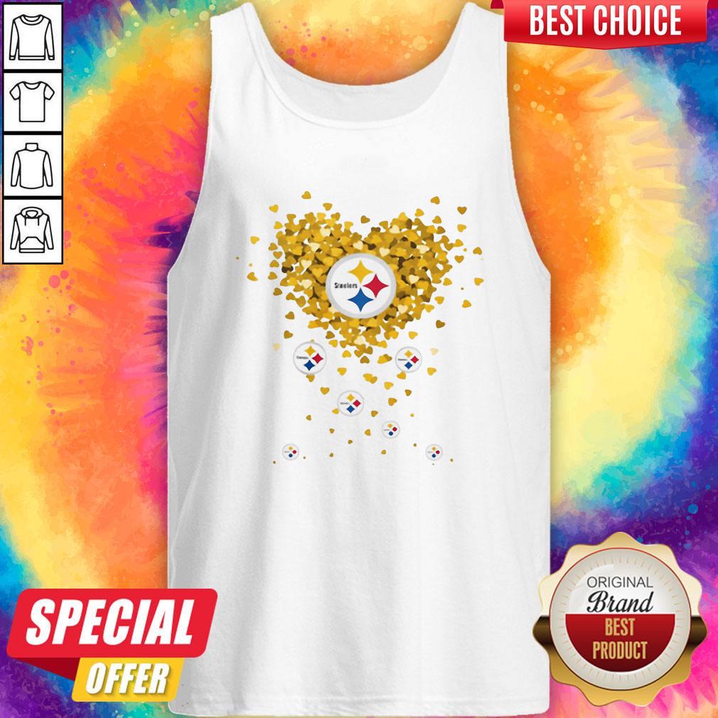 Love Pittsburgh Steelers Football Hearts Shirt - Image 3