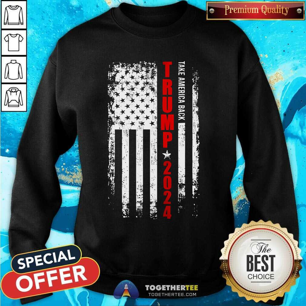 Awesome Political Trump 2024 American Flag T-Shirt - Image 4