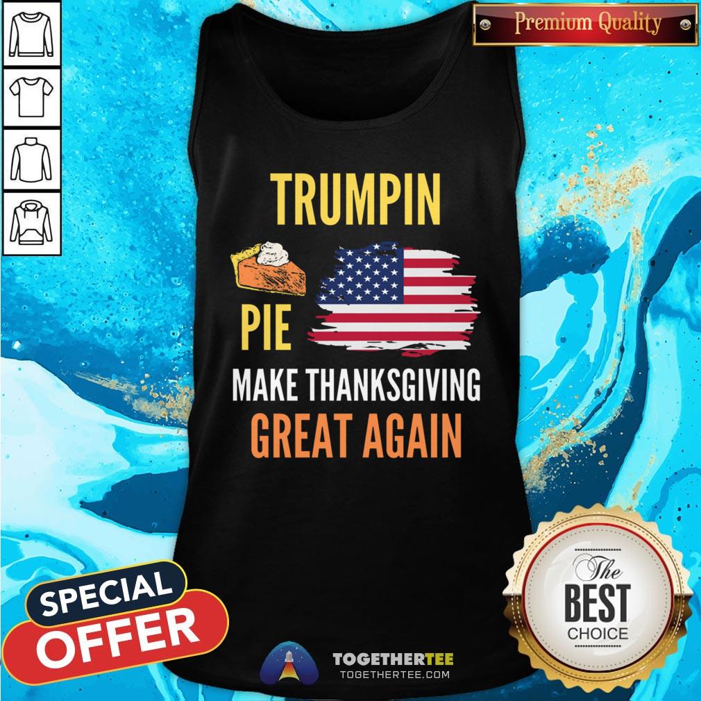 Pretty Make Thanksgiving Great Again Trumpkin Pie Flag US Shirt - Image 3