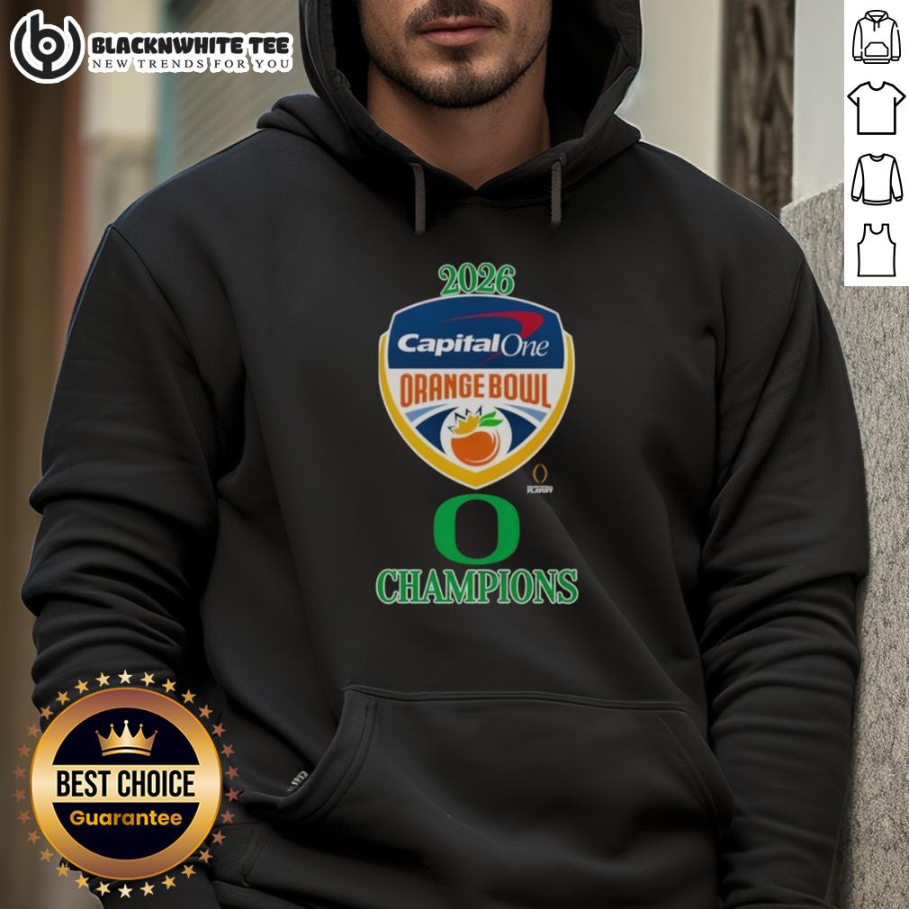 Awesome Oregon Ducks 2026 Capital One Orange Bowl Champions Logo T-Shirt - Image 2