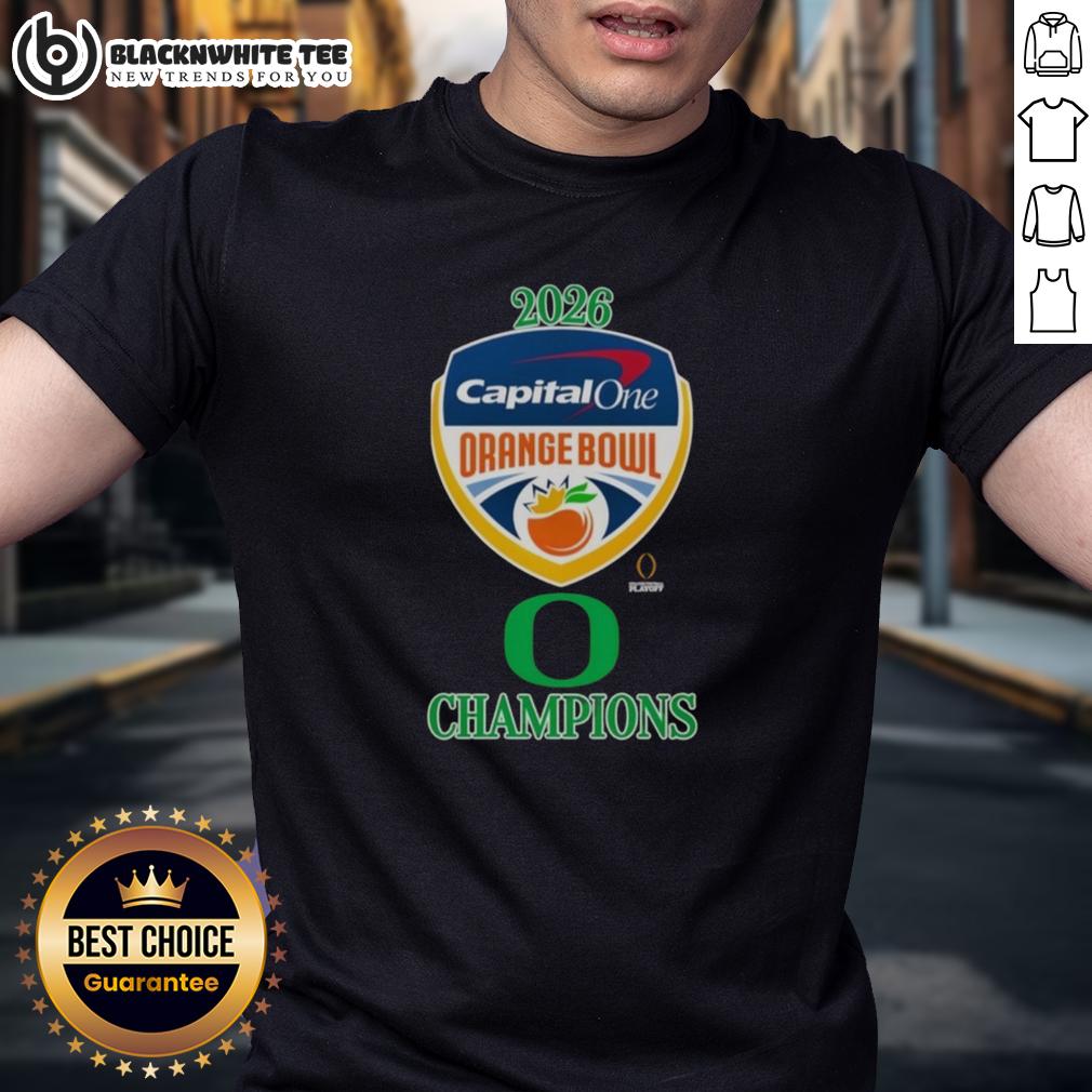 Awesome Oregon Ducks 2026 Capital One Orange Bowl Champions Logo T-Shirt