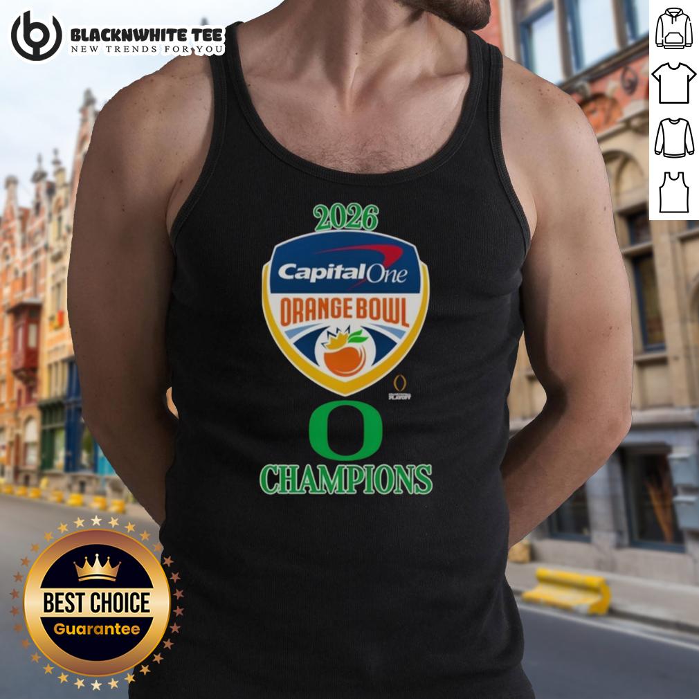 Awesome Oregon Ducks 2026 Capital One Orange Bowl Champions Logo T-Shirt - Image 4