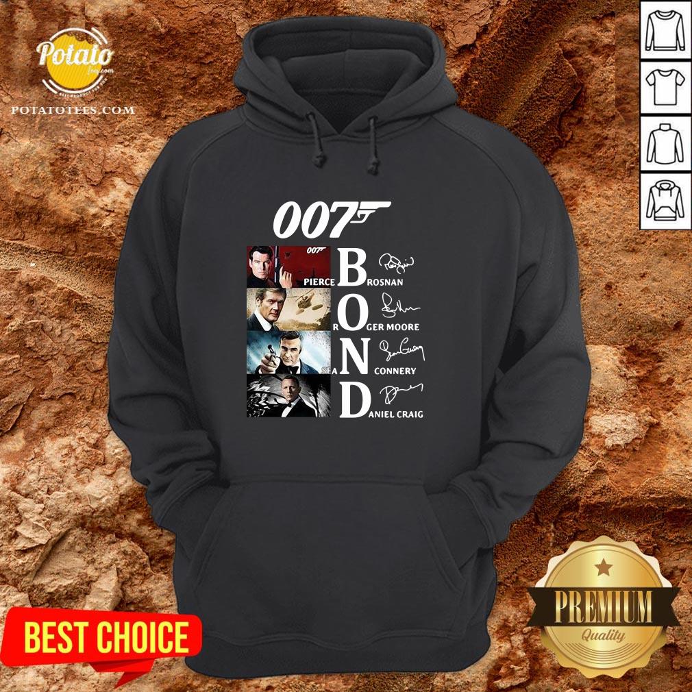 Great 007 Pierce Brosnan Roger Moore Sean Connery Daniel Craig Signature Shirt - Image 5