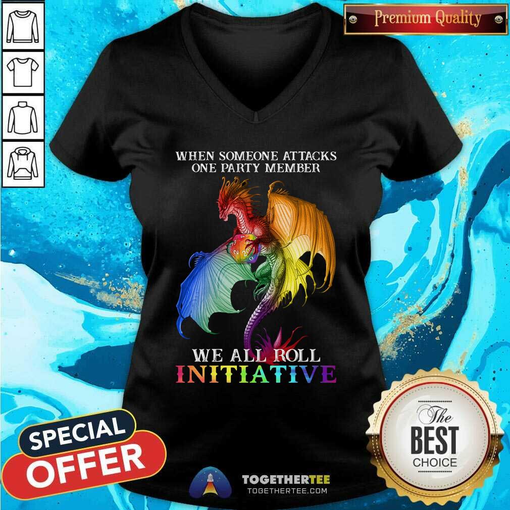 LGBT When Someone One Attacks We All Roll Initiative Dragon Shirt - Image 3