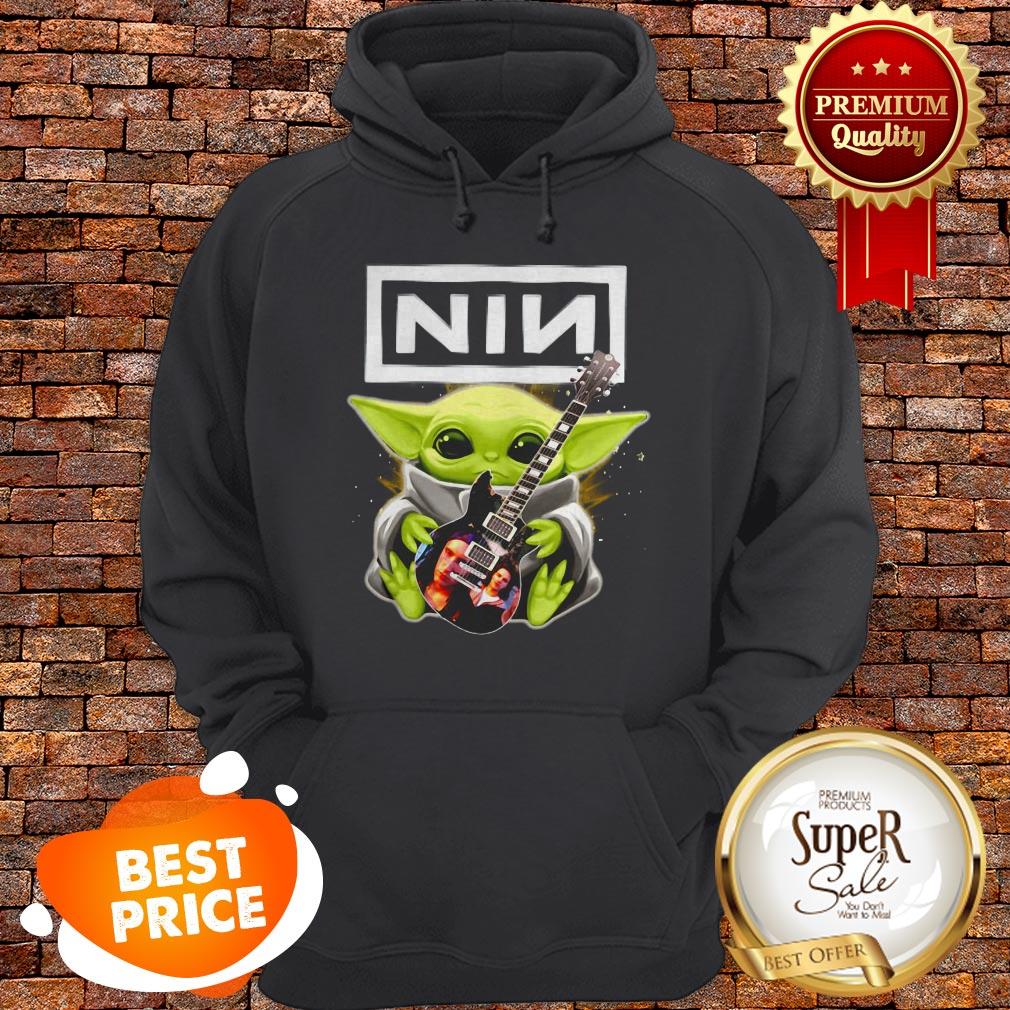 Nice Baby Yoda Hug Nine Inch Nails Guitar Star Wars Shirt - Image 5