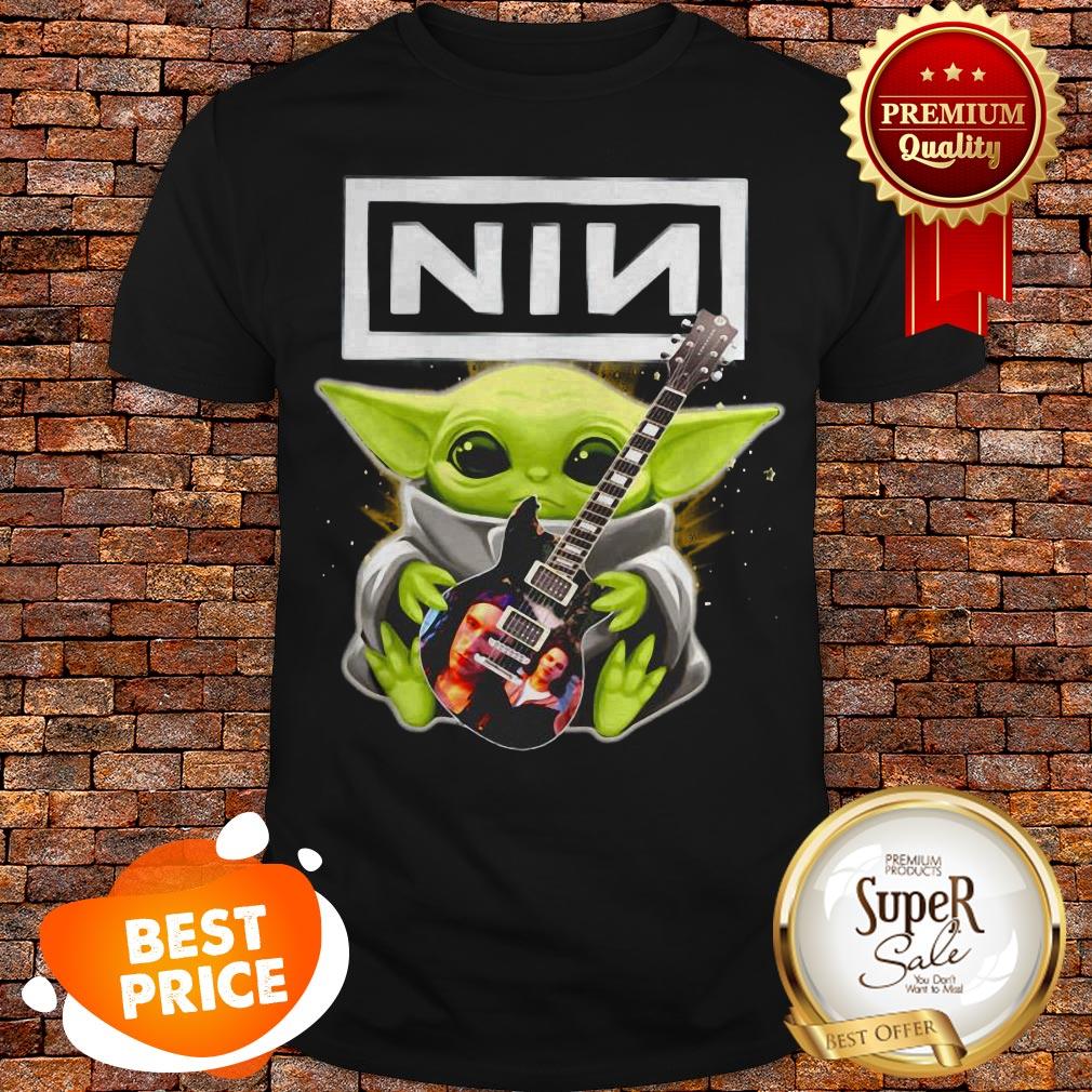 Nice Baby Yoda Hug Nine Inch Nails Guitar Star Wars Shirt