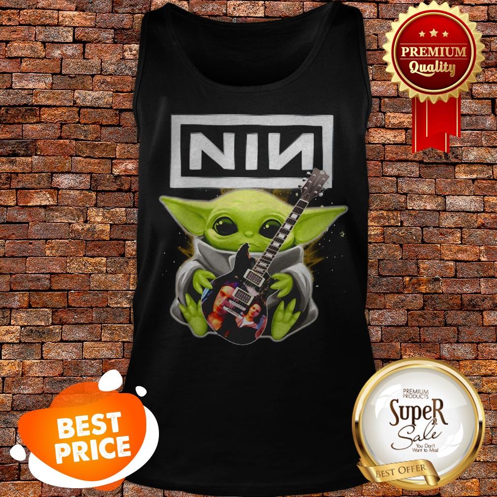 Nice Baby Yoda Hug Nine Inch Nails Guitar Star Wars Shirt - Image 3