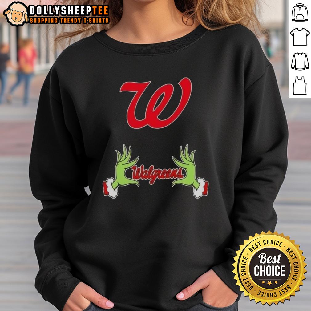 Awesome Walgreens X Grinch Hands Merry Christmas T-Shirt - Image 5