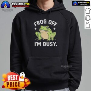 Alternative view of Official Frog Off I'm Busy T-Shirt