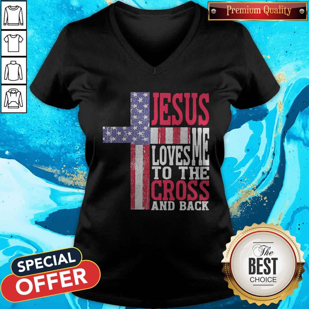 Top Jesus Loves Me To The Cross And Back Shirt - Image 2