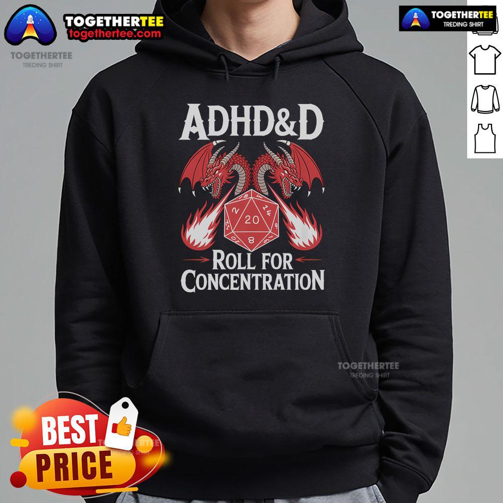 Original Neurodiversity Neurodivergent ADHD&D ADHD Roll For Concentration T-Shirt - Image 2