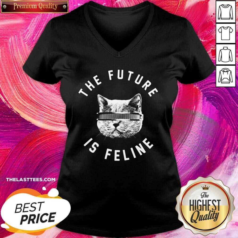 Perfect The Future Is Feline Cat Funny Shirt - Image 2