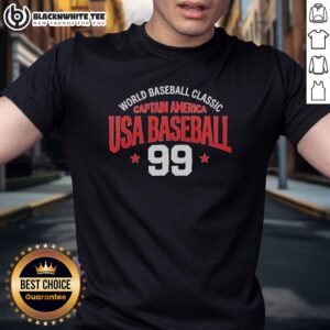Nice World Baseball Classic Captain America USA Baseball 99 Stars T-Shirt