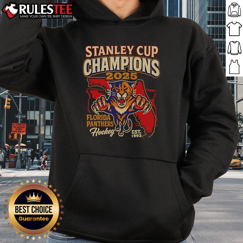 Official 2025 Stanley Cup Championship Florida Panthers Est 1993 T-Shirt - Image 2