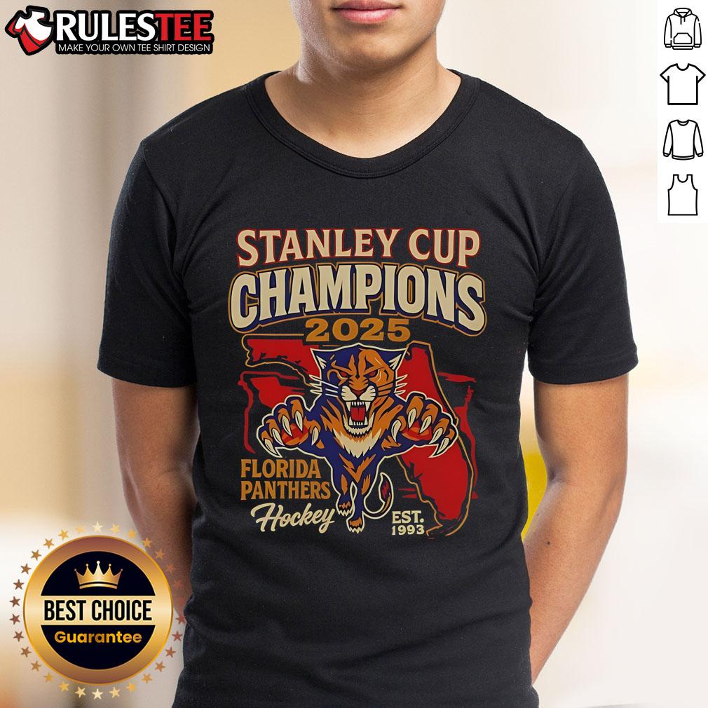 Official 2025 Stanley Cup Championship Florida Panthers Est 1993 T-Shirt