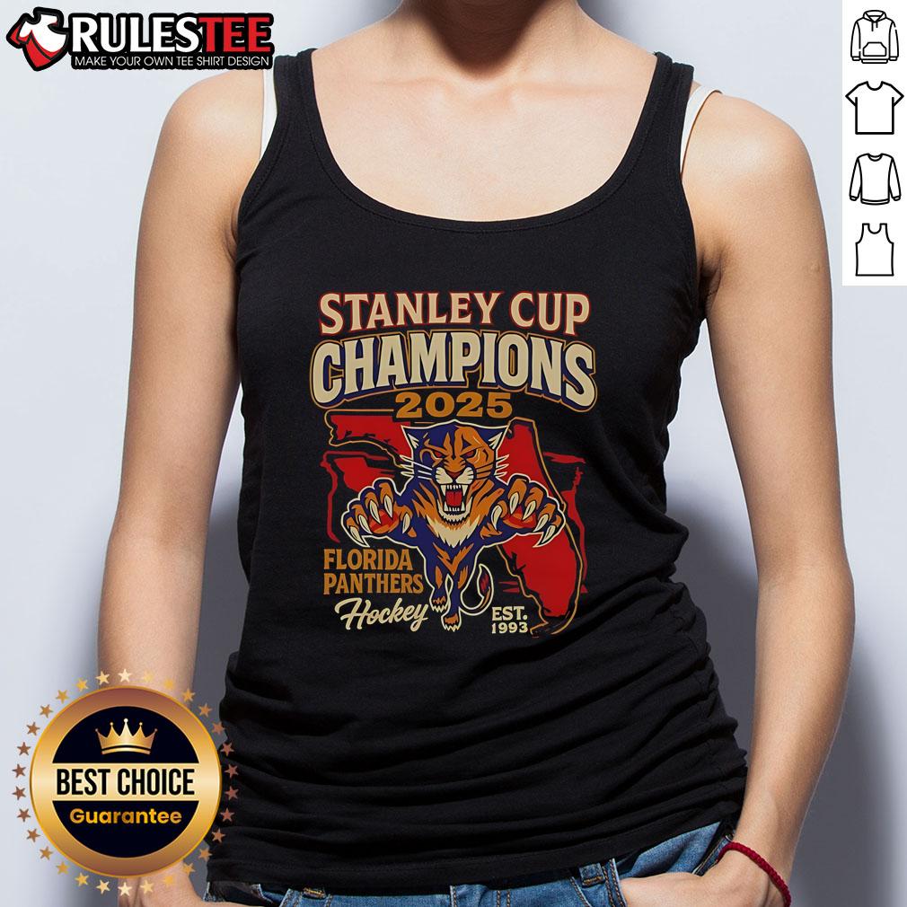 Official 2025 Stanley Cup Championship Florida Panthers Est 1993 T-Shirt - Image 4