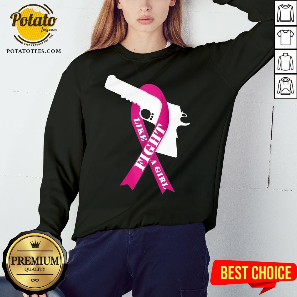Beautiful Gun Fight Like A Girl Pink Shirt - Image 4
