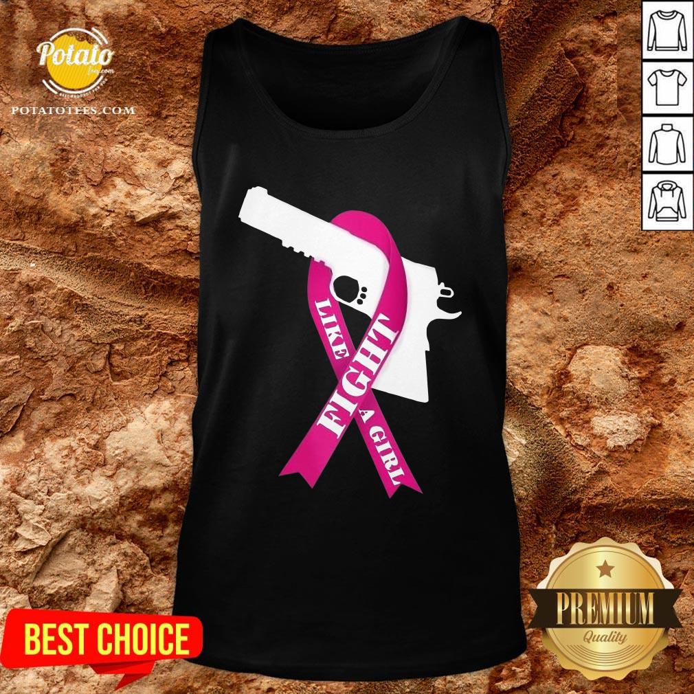 Beautiful Gun Fight Like A Girl Pink Shirt - Image 3