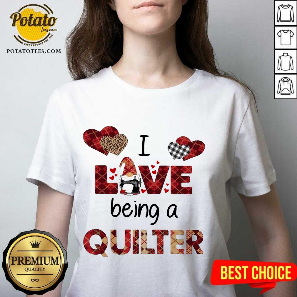 Nice Gnome I Love Being A Quilter Shirt - Image 2
