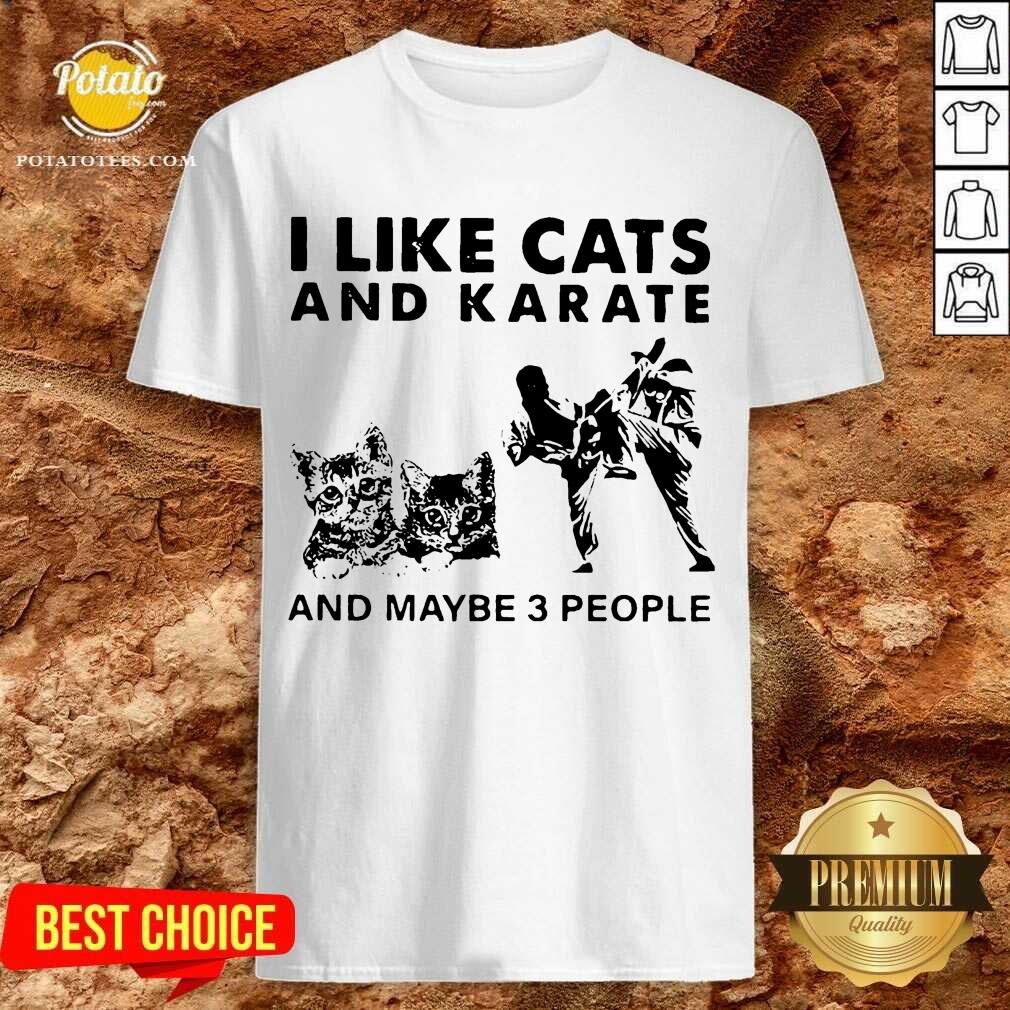 Official I Like Cats And Karate And Maybe 3 People Shirt