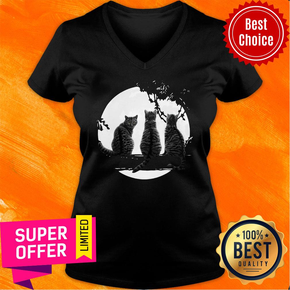 Premium Three Cats Under The Moon Shirt - Image 2