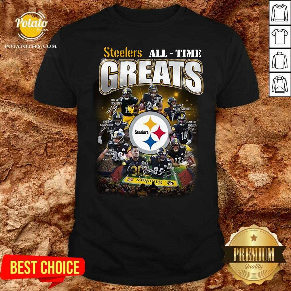 Official Pittsburgh Steelers All Time Greats Signatures Shirt