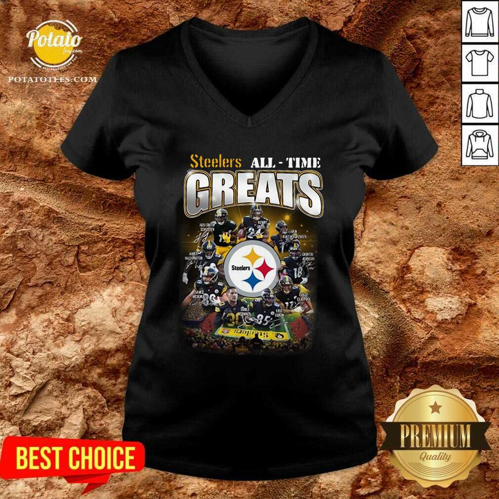 Official Pittsburgh Steelers All Time Greats Signatures Shirt - Image 2