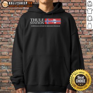 Alternative view of Top Norwegian Flag Thule Station Norwegian Antarctic Research Program T-Shirt