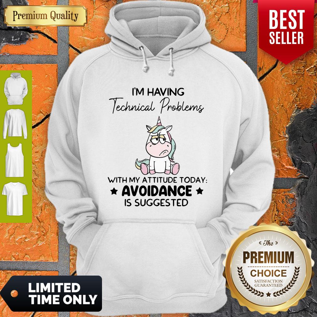Cute Unicorn I’m Having Technical Problems With My Attitude Today Avoidance Shirt - Image 5