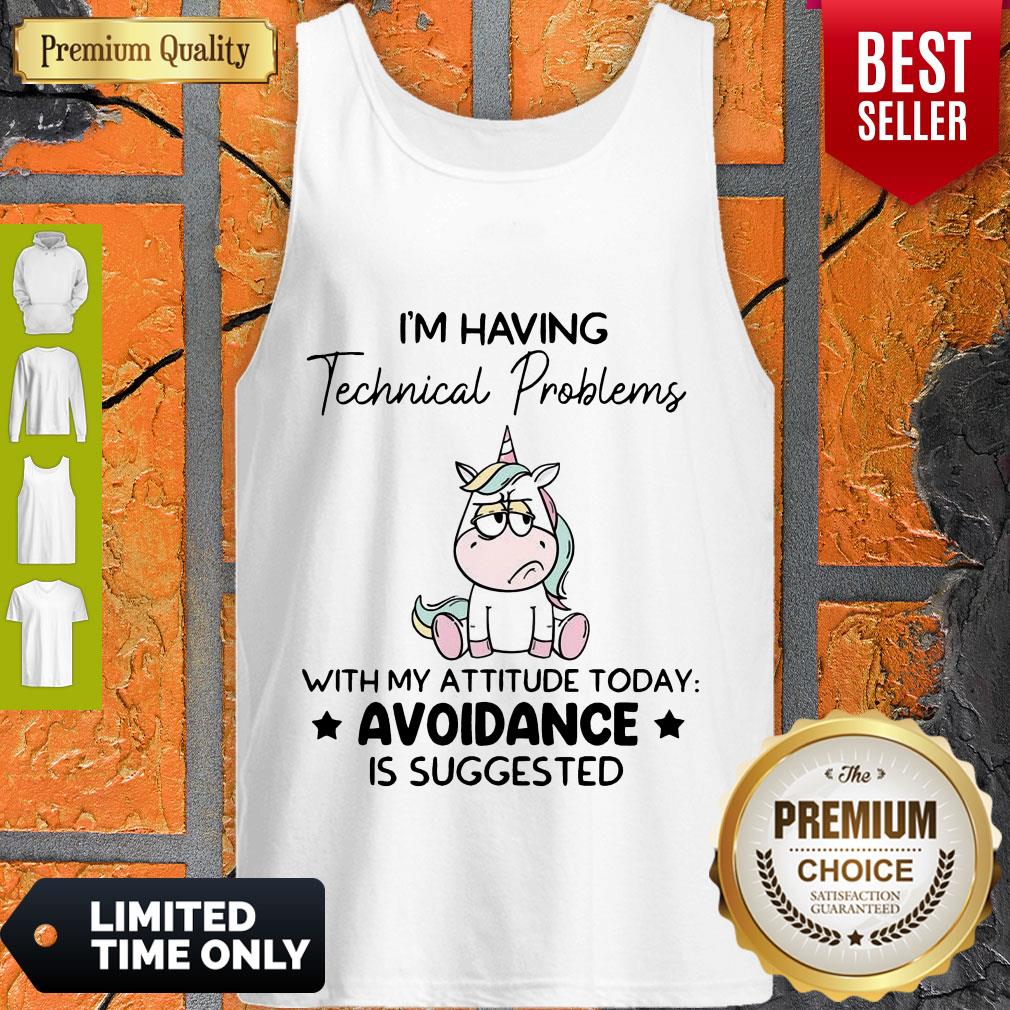 Cute Unicorn I’m Having Technical Problems With My Attitude Today Avoidance Shirt - Image 3
