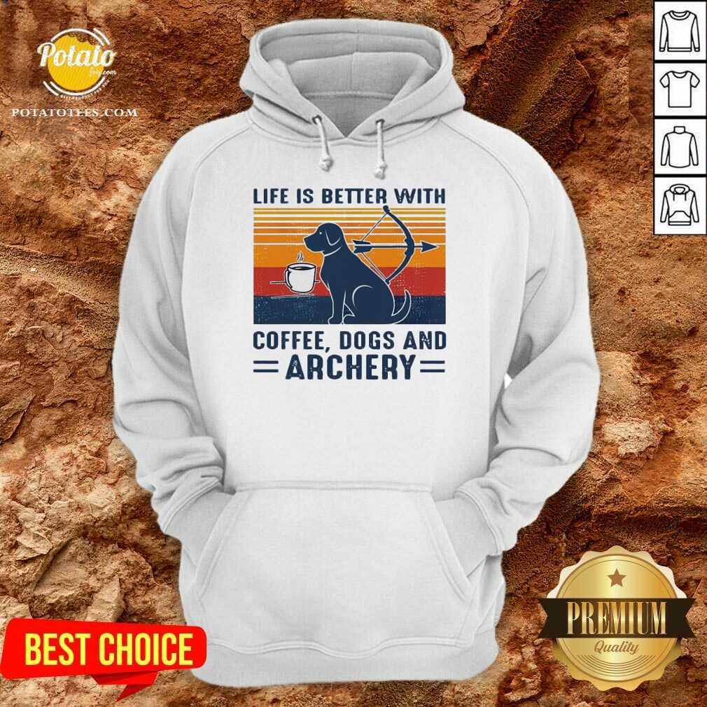 Premium Life Is Better With Coffee Dogs And Archery Vintage Shirt - Image 5