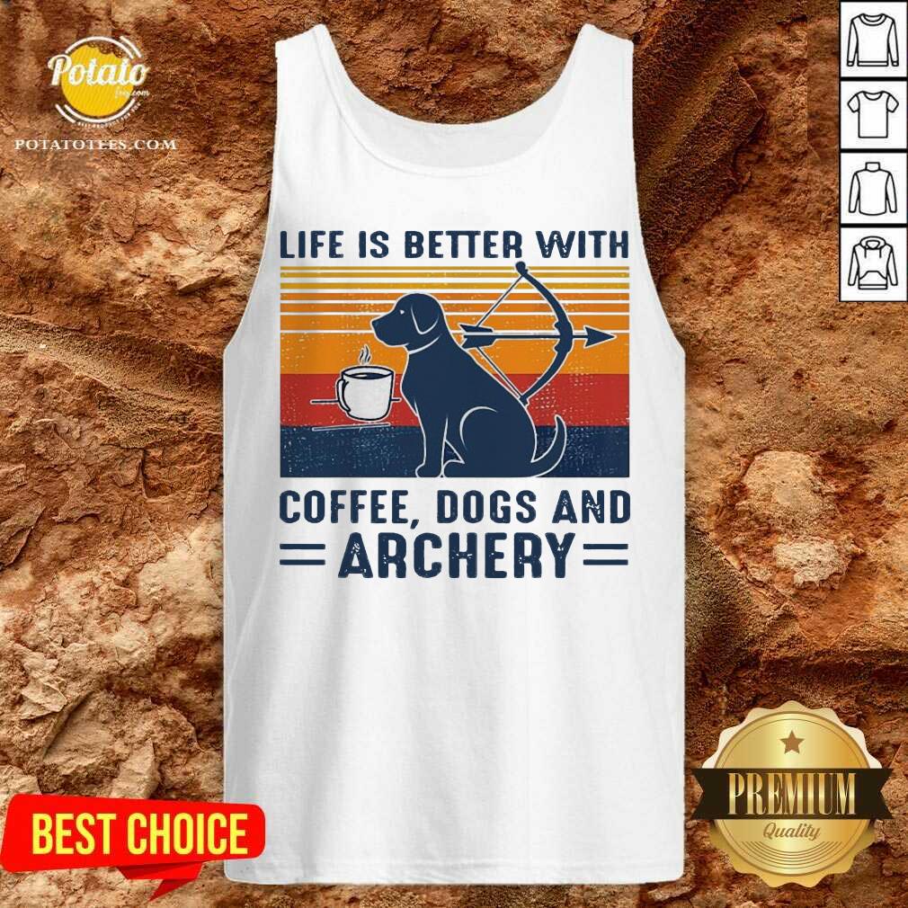 Premium Life Is Better With Coffee Dogs And Archery Vintage Shirt - Image 3