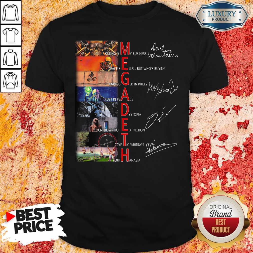 Megadeth Band Members Signatures Shirt