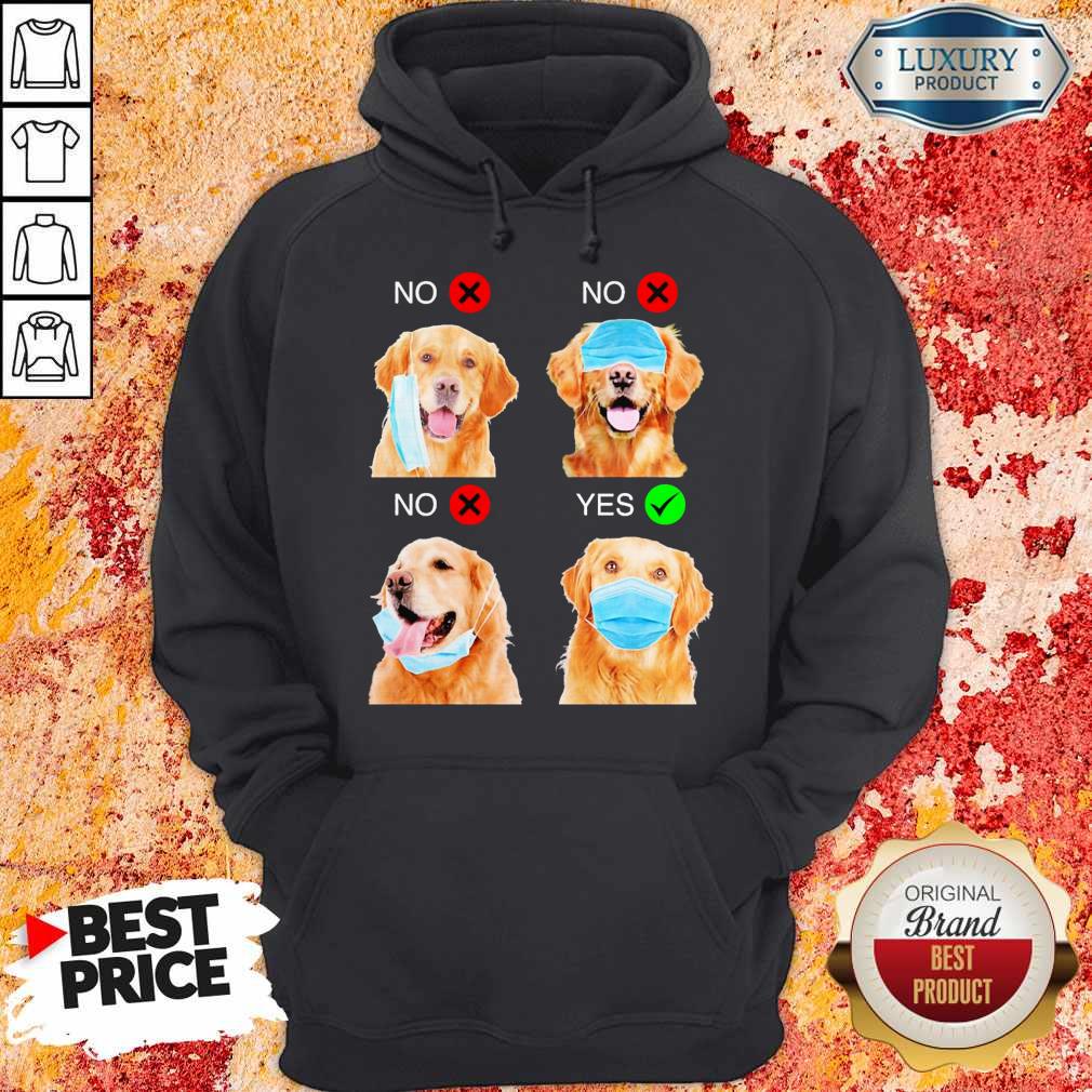 Cute Golden Retriever Dogs Right Way To Wear Mask Shirt - Image 5