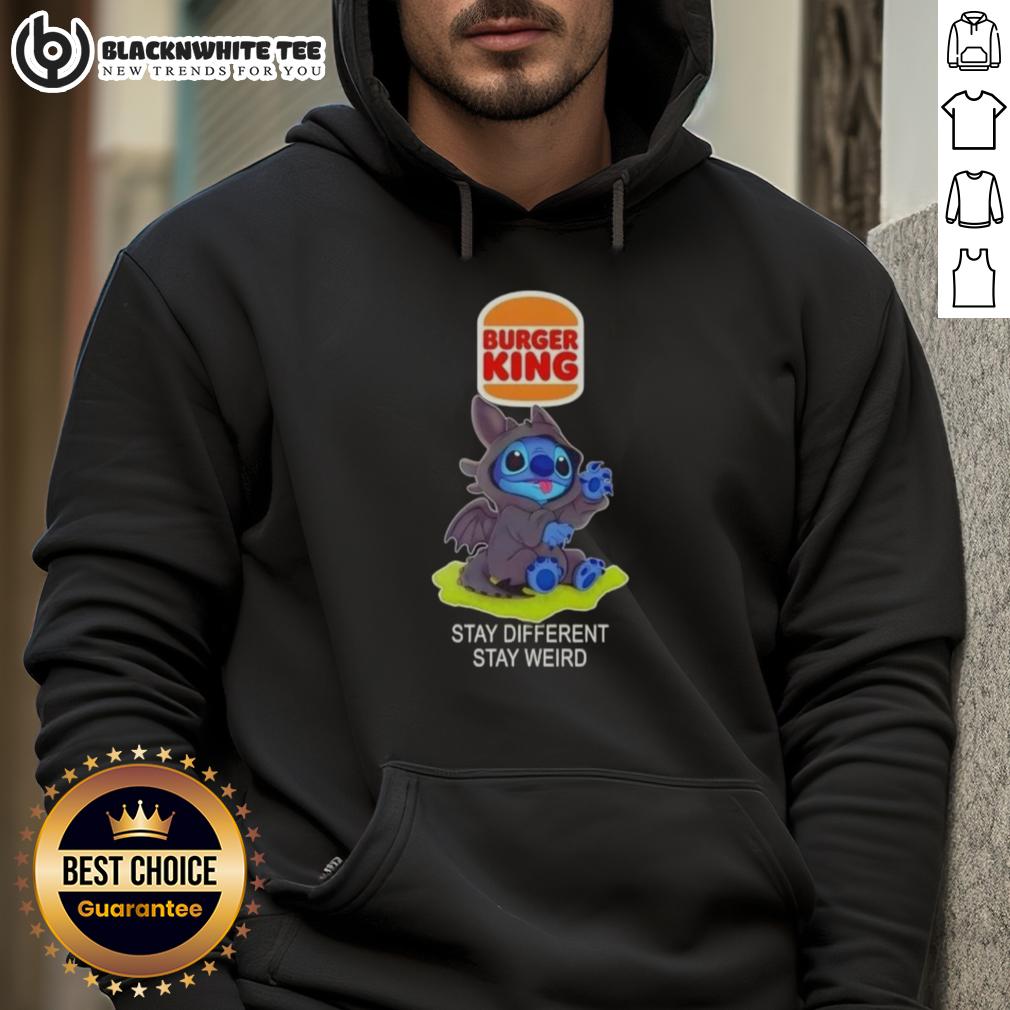 Hot Stitch Cosplay Toothless X Burger King Stay Different Stay Weird T-Shirt - Image 2