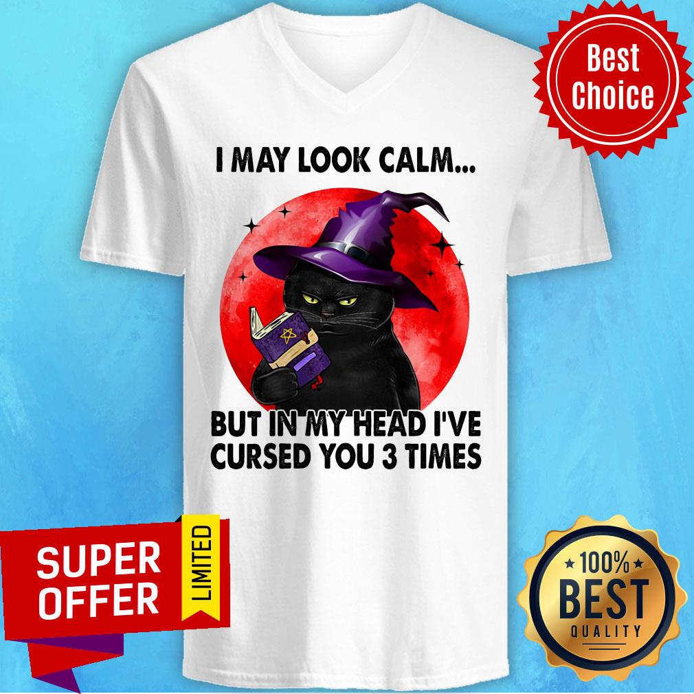 Black Cat Witch I May Look Calm In My Head Curse You 3 Time Shirt - Image 2