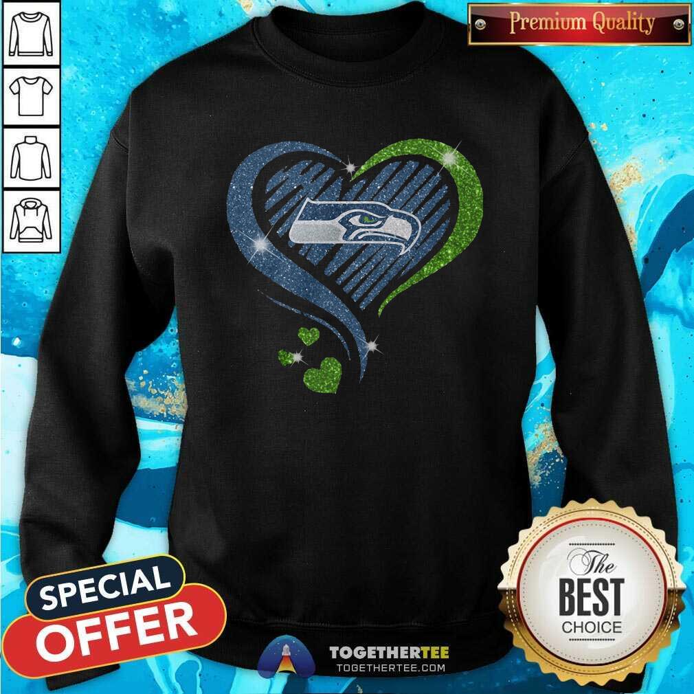 Original Seattle Seahawks Diamond Heart Shirt - Image 4