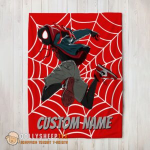 Hot Cute Official Spider-Man Into The Spider-Verse Miles Morales Blanket Fleece Customized Blanket