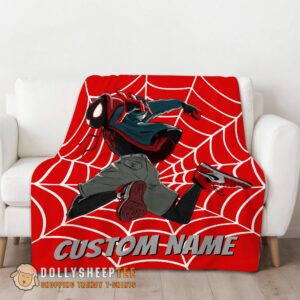 Alternative view of Hot Cute Official Spider-Man Into The Spider-Verse Miles Morales Blanket Fleece Customized Blanket