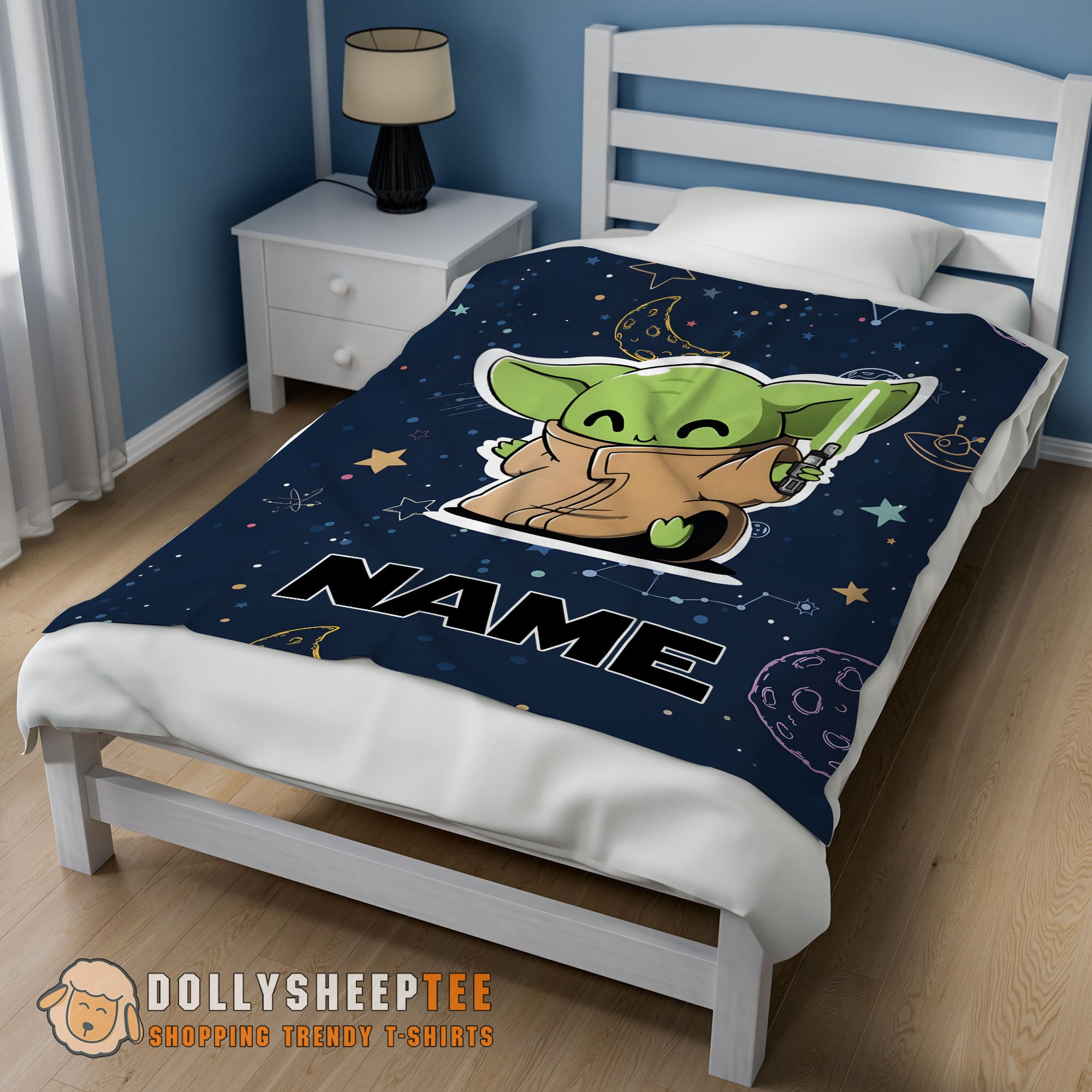 Hot Cute Official Star Wars Baby Yoda Astronomy Blanket Fleece Customized Blanket - Image 2