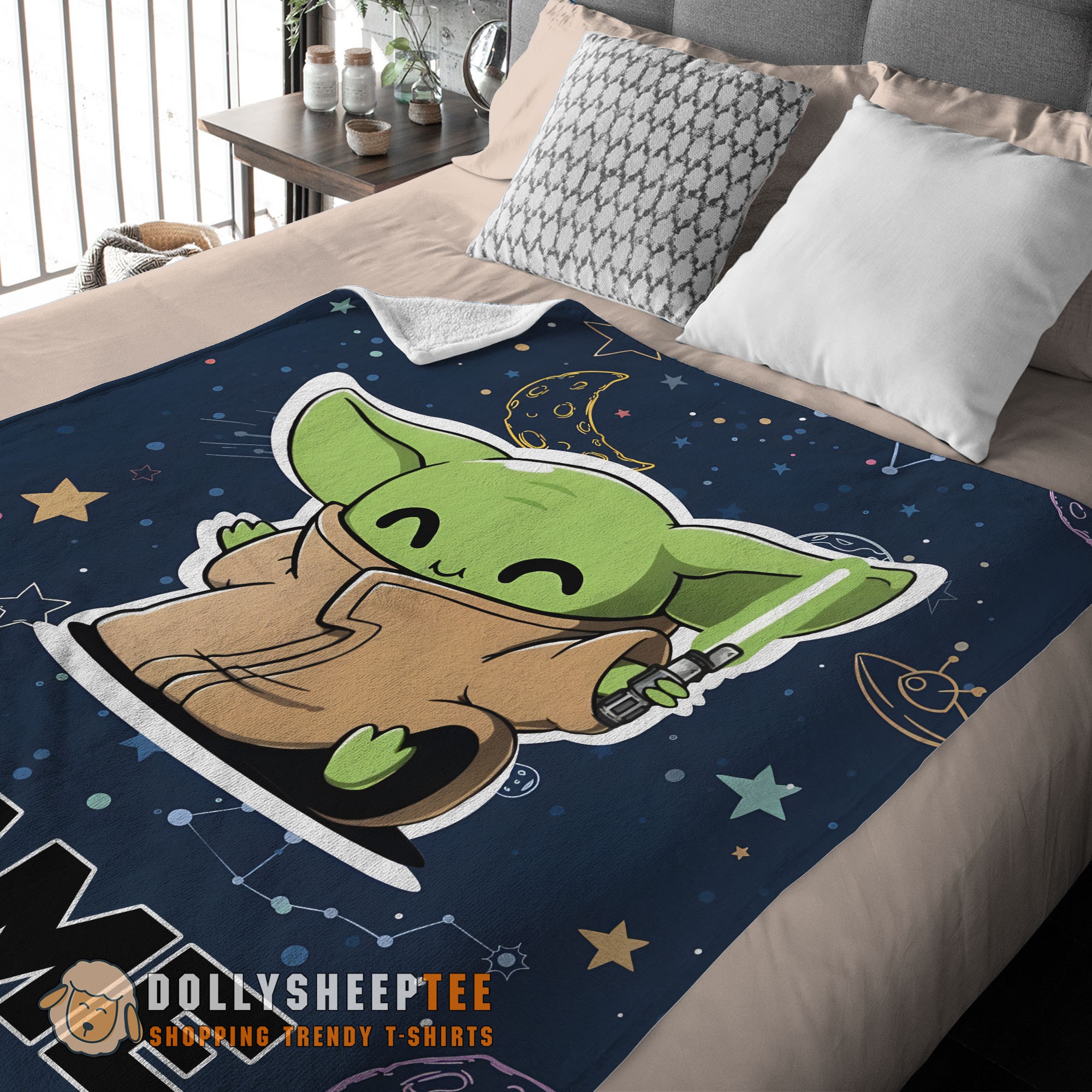 Hot Cute Official Star Wars Baby Yoda Astronomy Blanket Fleece Customized Blanket - Image 3