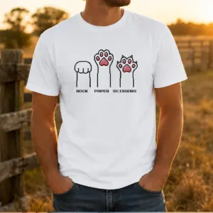 Good Cat Paws Rock Paper Scissors Pixel Art Kitten Shirt