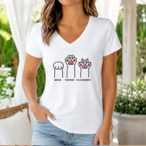Alternative view of Good Cat Paws Rock Paper Scissors Pixel Art Kitten Shirt