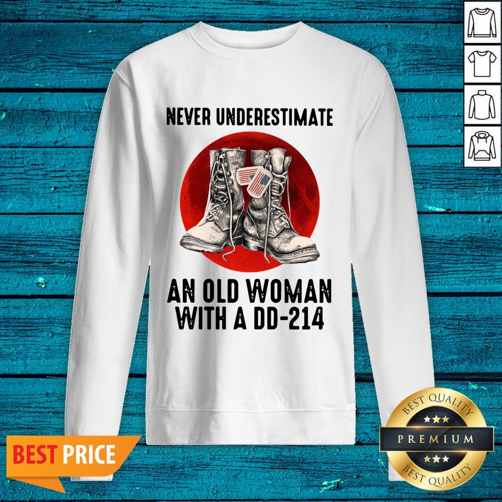 Stunning Never Underestimate An Old Woman With A DD 214 Shirt - Image 5