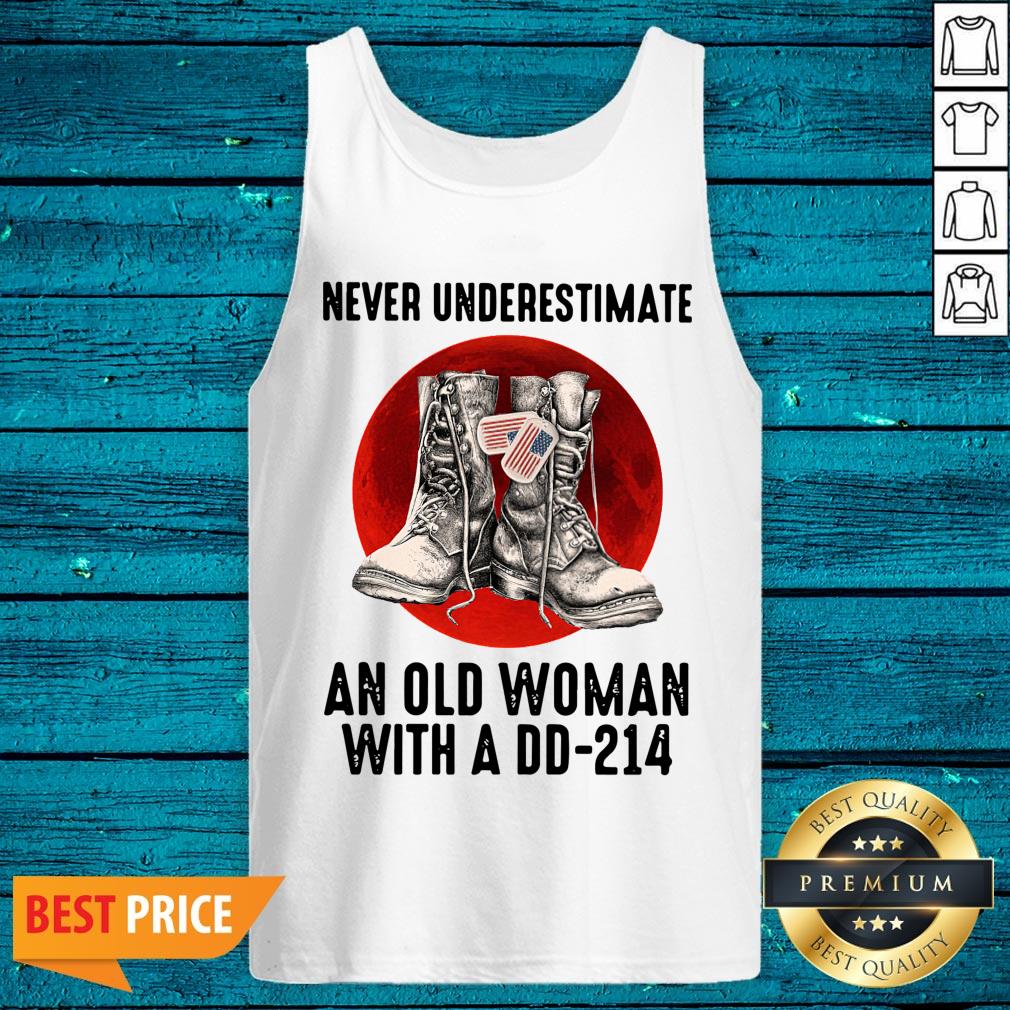 Stunning Never Underestimate An Old Woman With A DD 214 Shirt - Image 4