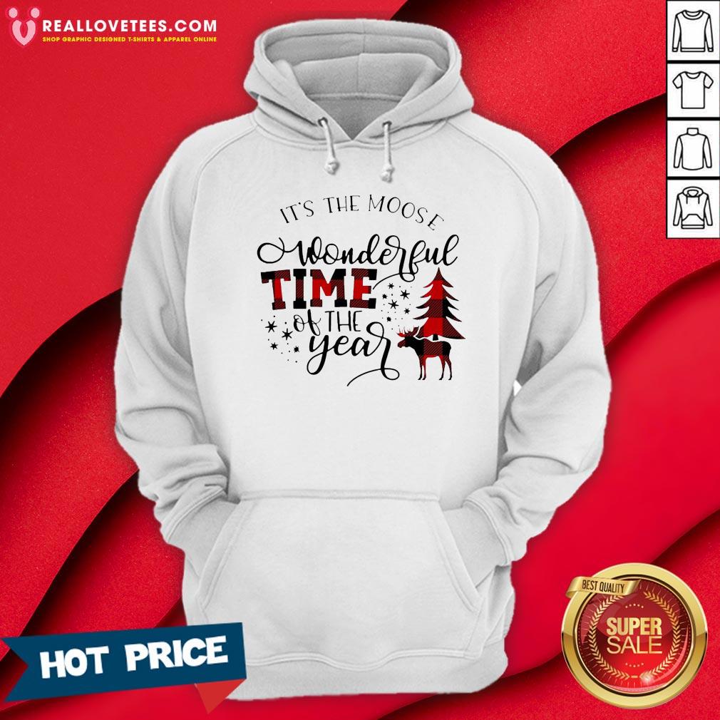 Top Plaid It’s The Moose Wonderful Time Of The Year Christmas Shirt - Image 4