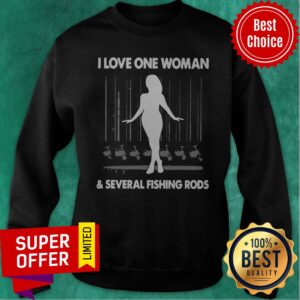 Alternative view of Premium I Love One Woman And Several Fishing Rods Vintage Shirt