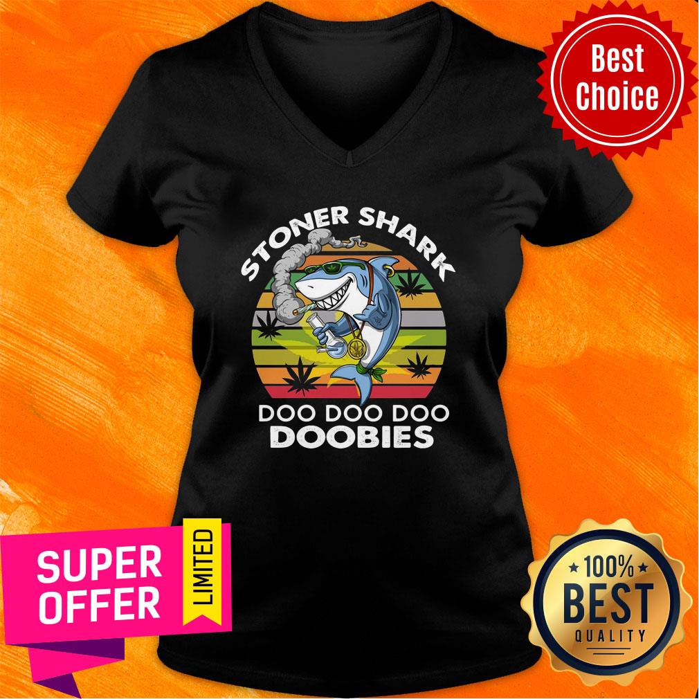 Stoner Shark Doo Doo Doo Doobies Shirt - Image 2