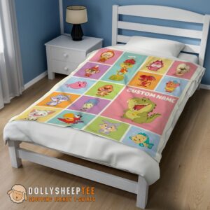 Alternative view of Cute Chibi Animals Blanket Customized Blanket