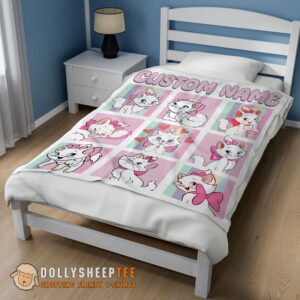 Alternative view of Cute Disney Cartoon The Aristocats Marie Blanket Customized Blanket